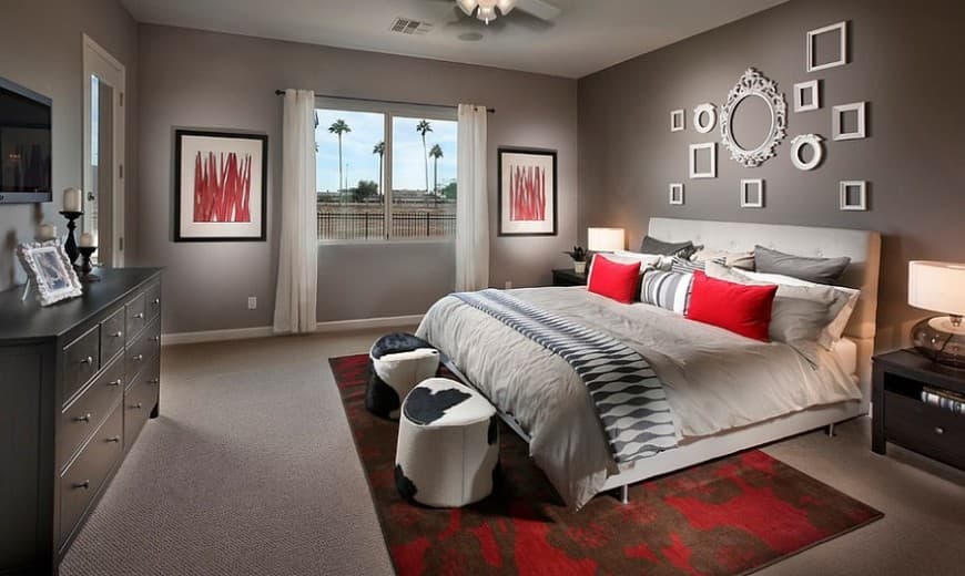 Transform Your Bedroom with Subtle White-on-Grey Texture image 1