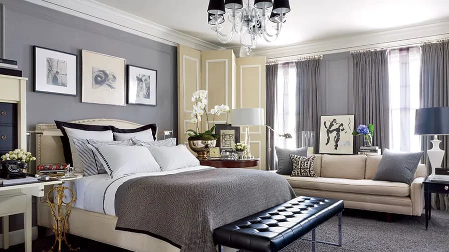 Transform Your Bedroom with Subtle White-on-Grey Texture image 3